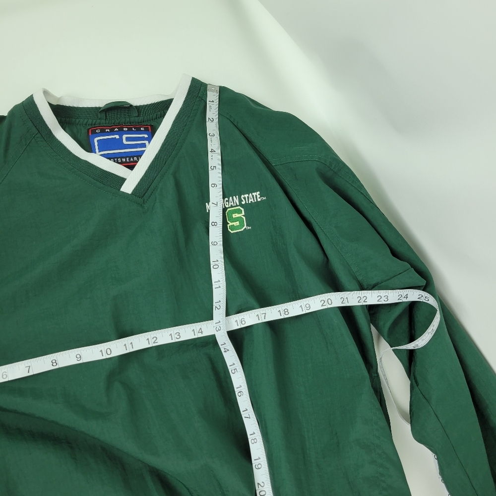 Michigan State Vintage Windbreaker Pullover Jacket Like New Sz Medium - Picture 8 of 10